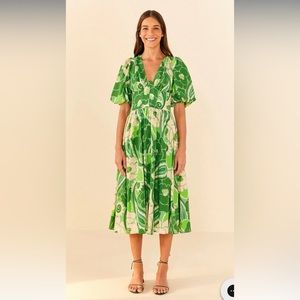 Farm Rio Tropical Groove Midi Dress size Medium New with Tags